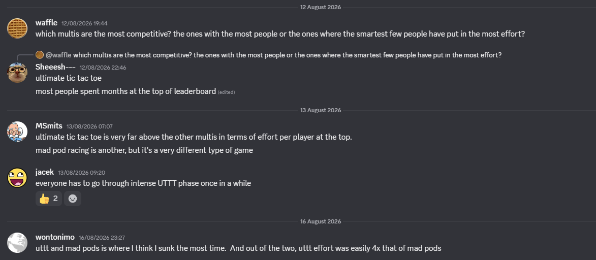 Top players discussing the UTTT arena
